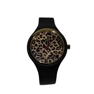 Vince Camuto Ladies Animal Print Watch w/Black Synthetic Band / New Battery